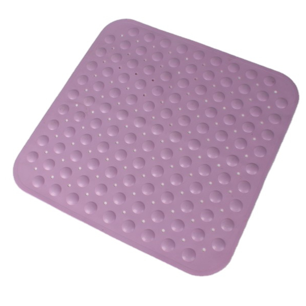 Non-slip shower mat with suction cup and drain hole, bath mat bath mat, machine washable, transparent blue