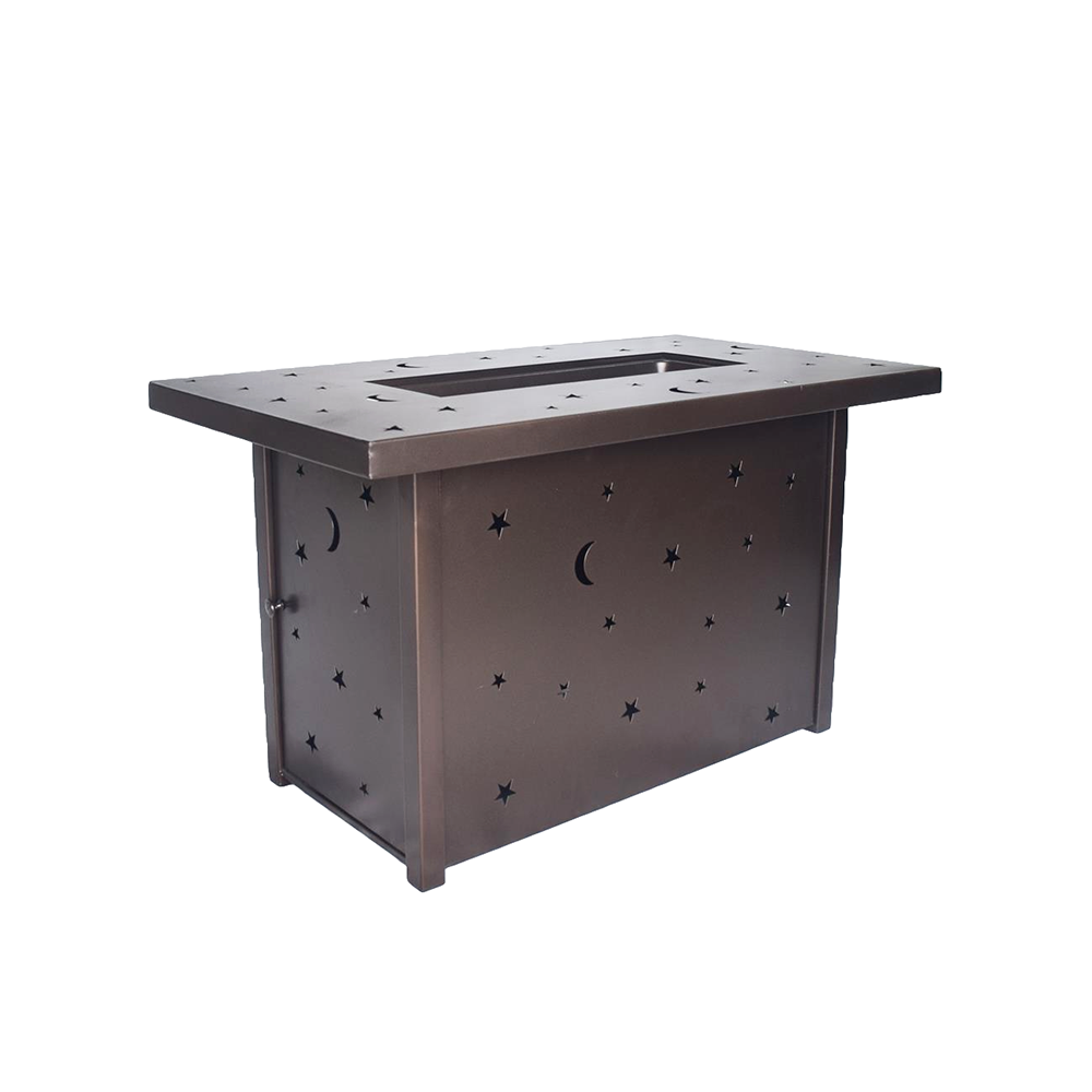 Square Propane Fire Pit Table, Outdoor Dinning Gas Fire Table with Lid, 50,000BTU, Lava Stone, ETL Certification, for Outside