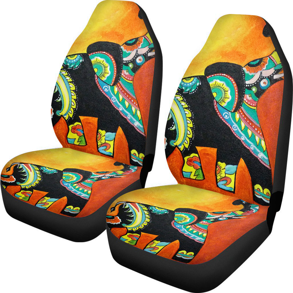 Fashion Elephant Print Car Chair Seat Cover Wholesale Custom Design 2PCS Car Seat Covers Luxury Car Seat Cover Set