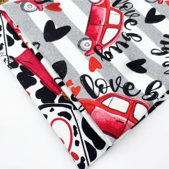 China New Trendy Good Quality Cotton Lycra Jersey Custom Digital Printing Cotton Knit Fabrics By The Yard