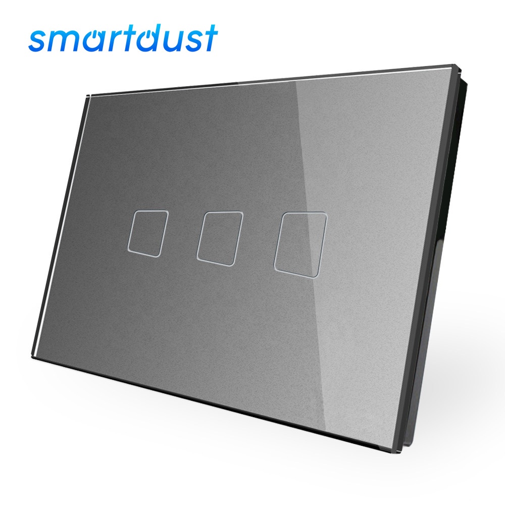 Стеклянная панель Smartdust US, сенсорный смарт-выключатель с поддержкой Wi-Fi и управлением через приложение