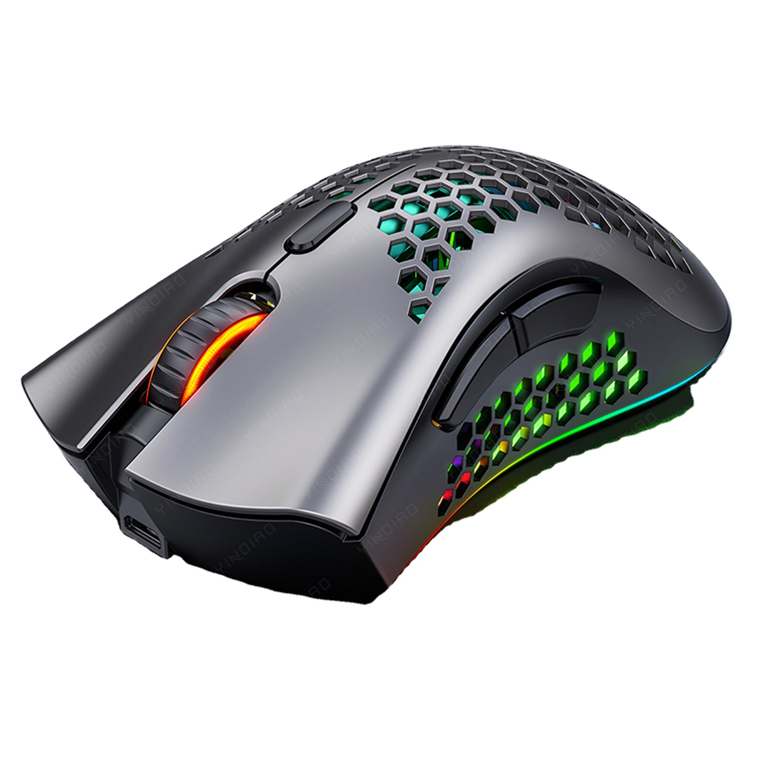 GAZ-M04 беспроводная мышь в дырочку игровая мышь перезаряжаемые RGB подсветкой, оптическая компьютерная мышь для ноутбука ПК