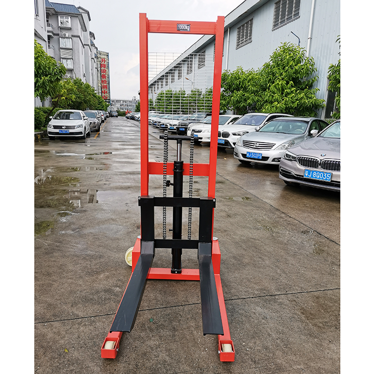 NIULI Manual Forklift Manual Pallet Stacker Hand Operated Forklifts 1000kg Hydraulic Hand Stacker