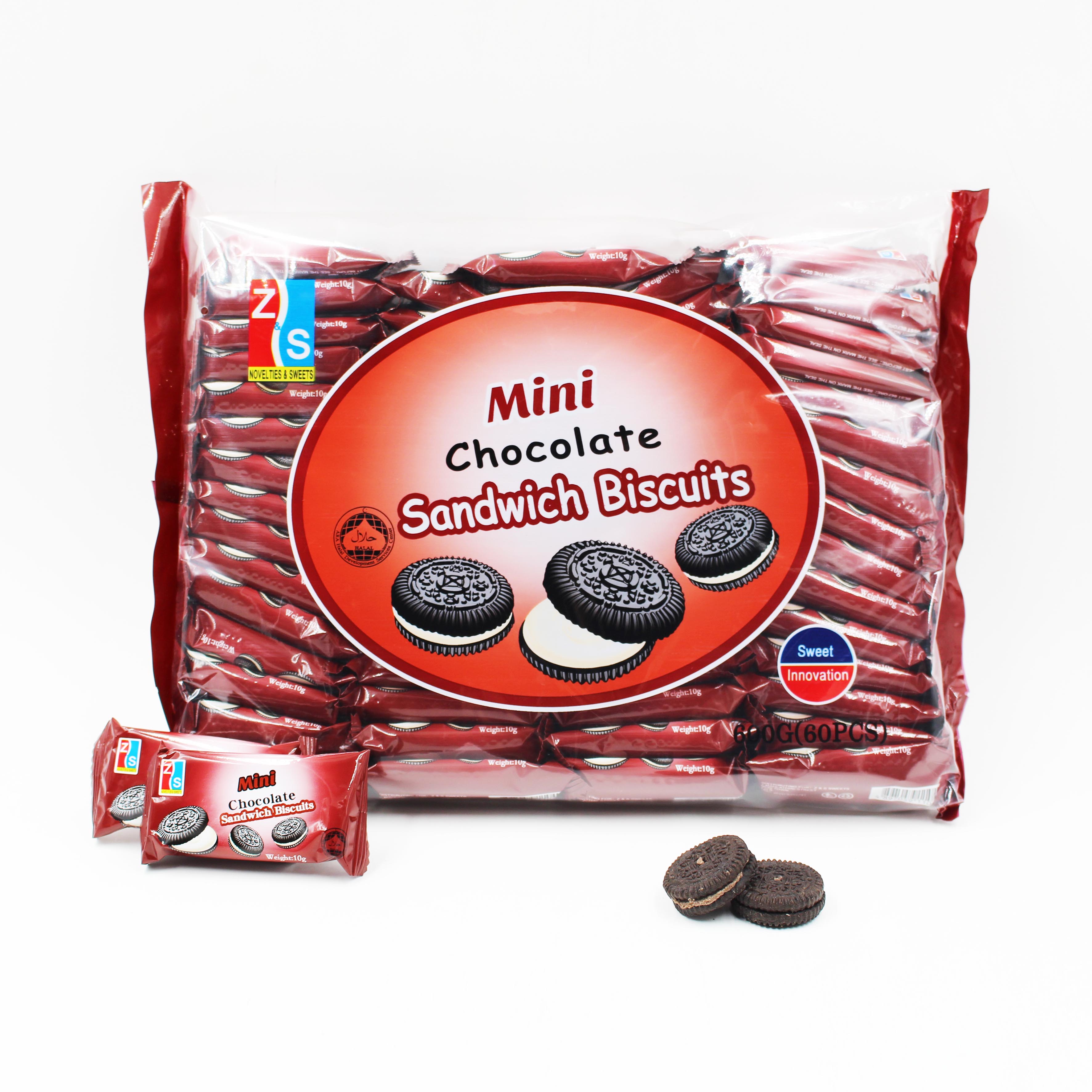 600g mini sandwich biscuit for best popular halal chocolate banana cookies product