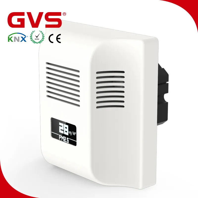 Good Quality GVS KNX K-bus Smart Home Automation System KNX PM 2.5, Temperature, Humidity, AQI, CO2 KNX Air Quality Sensor PCR