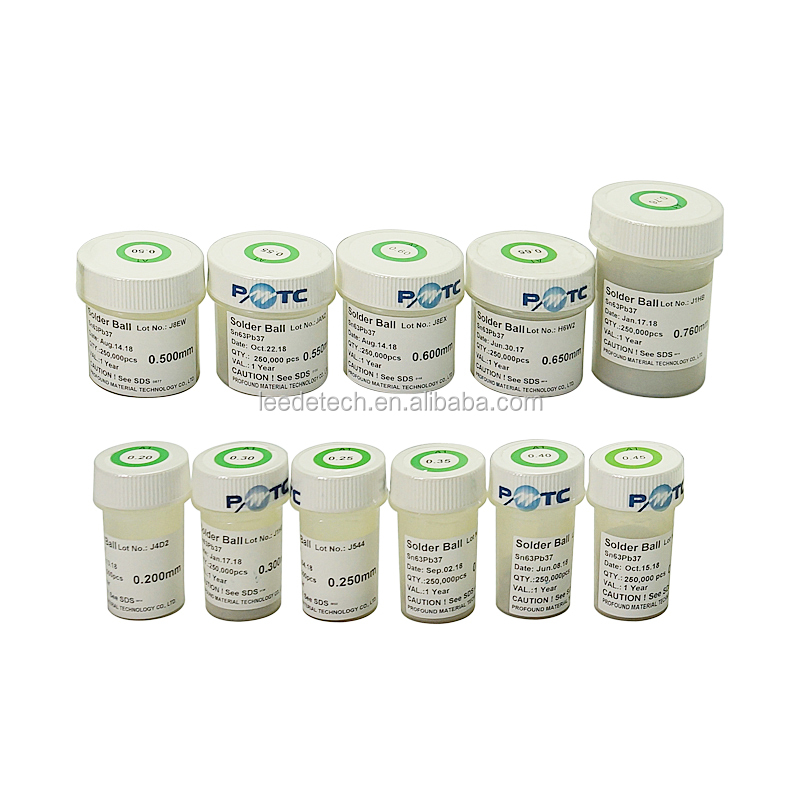 Паяльный шар PMTC BGA 250K 0,2 0,25 0,3 0,35 0,4 0,45 0,5 0,55 0,6 0,65 0,76 мм, свинцовые оловянные Паяльные шарики для комплекта BGA для реболлинга