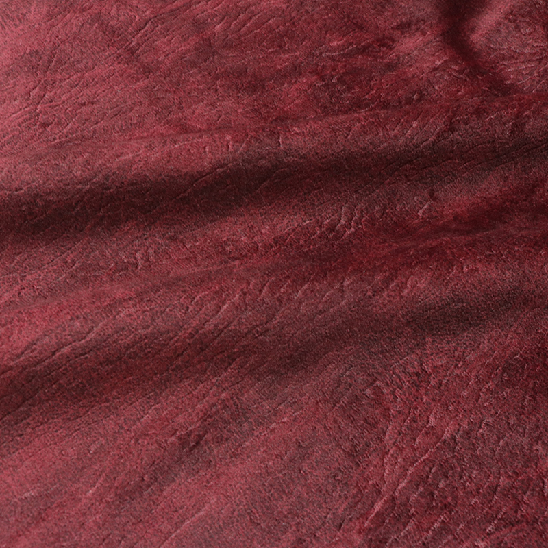 Free sample polyester 3d embossed super soft holland velvet fabric retro red