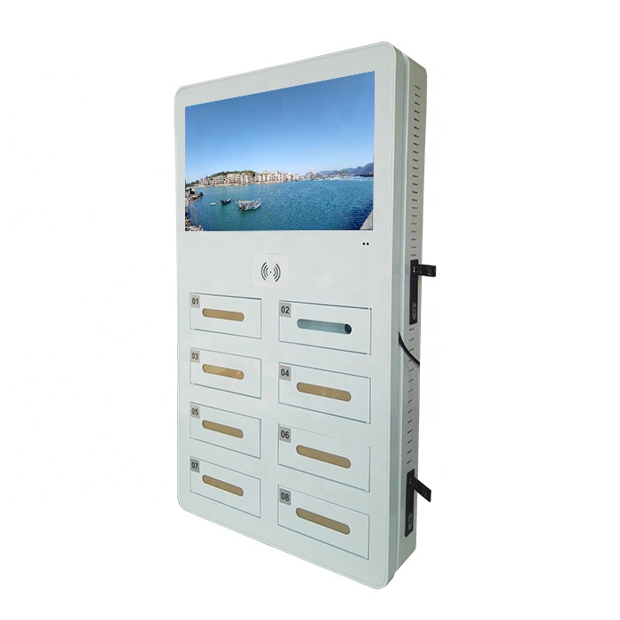 21.5 inch advertising LCD mobile phone charging kiosk