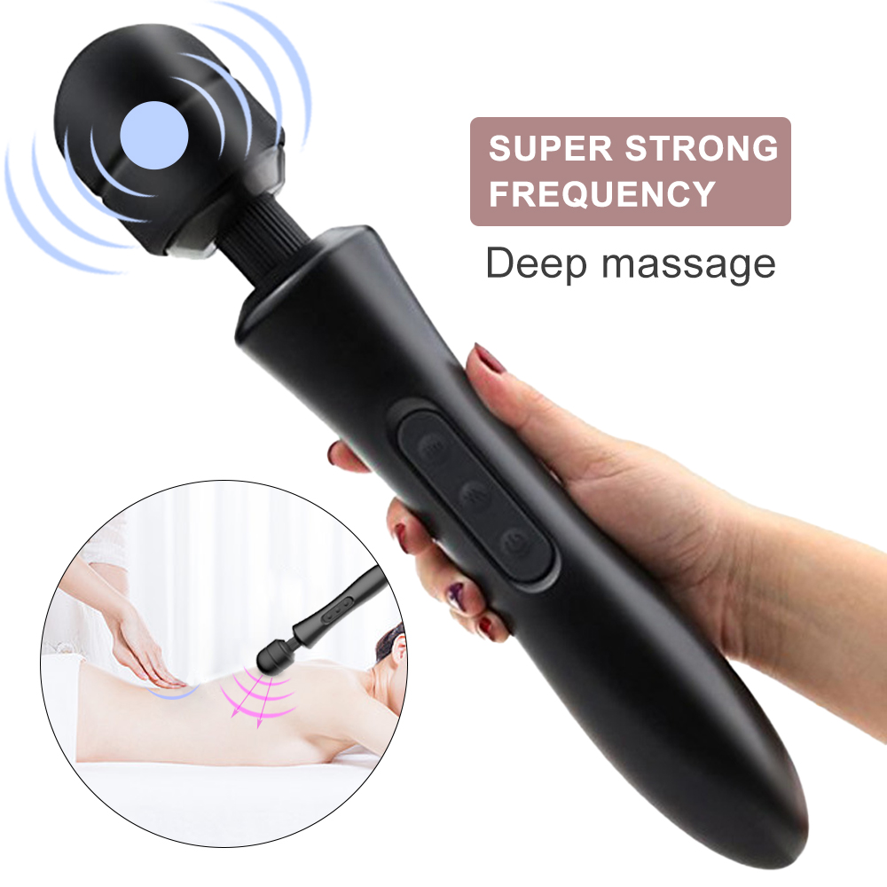 Personal Waterproof Stong Powerful Handheld Silicone AV Big Massager Usb Rechargeable Wireless Wand Massager Vibrator
