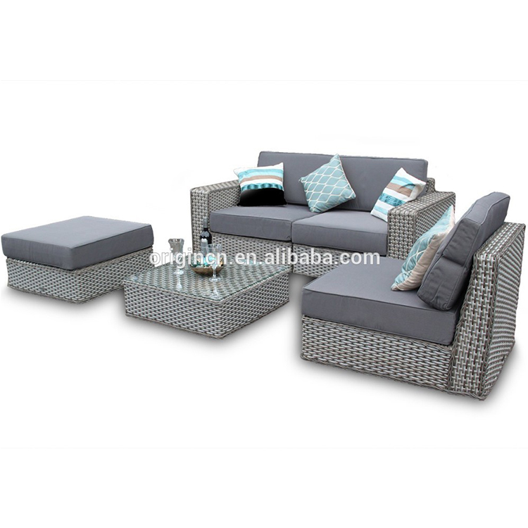 3 seater роскошный стул и кресло пуфик набор небольшого размера двор уличная мебель из ротанга диван мебель для сада