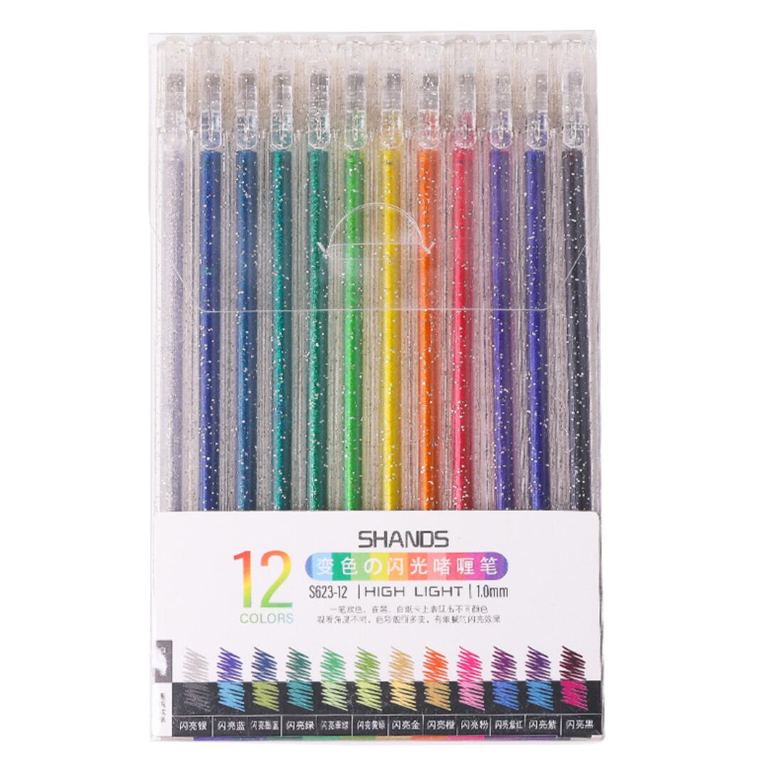 Custom Logo 12 colors Cute School Color Teeth Whitening Gel Pen Set