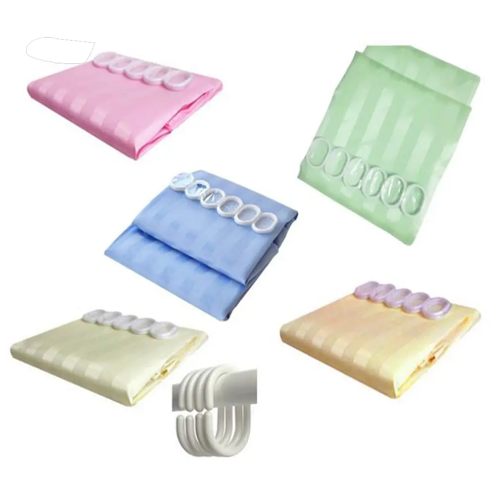 Pink Bathroom silk Strip Shower Curtain Liner decorative shower curtain bath accessory set
