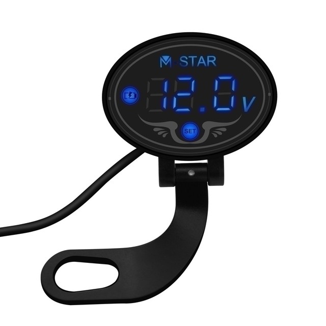 Amazon Горячая продажа водонепроницаемый аккумулятор напряжение led мониторинг мотоцикла Цифровой вольтметр