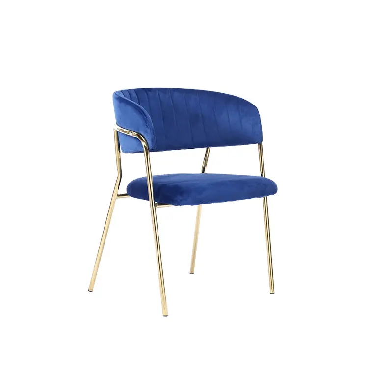 elegant nordic restaurant modern luxury kitchen Modern Arm Fabric Velvet dining chairs dining room chair with metal legs