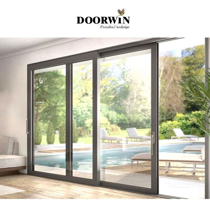 Large Heavy Duty Sliding Patio Doors / Hurricaneproof Aluminium Sliding Glass Doors French Doors Exterior
