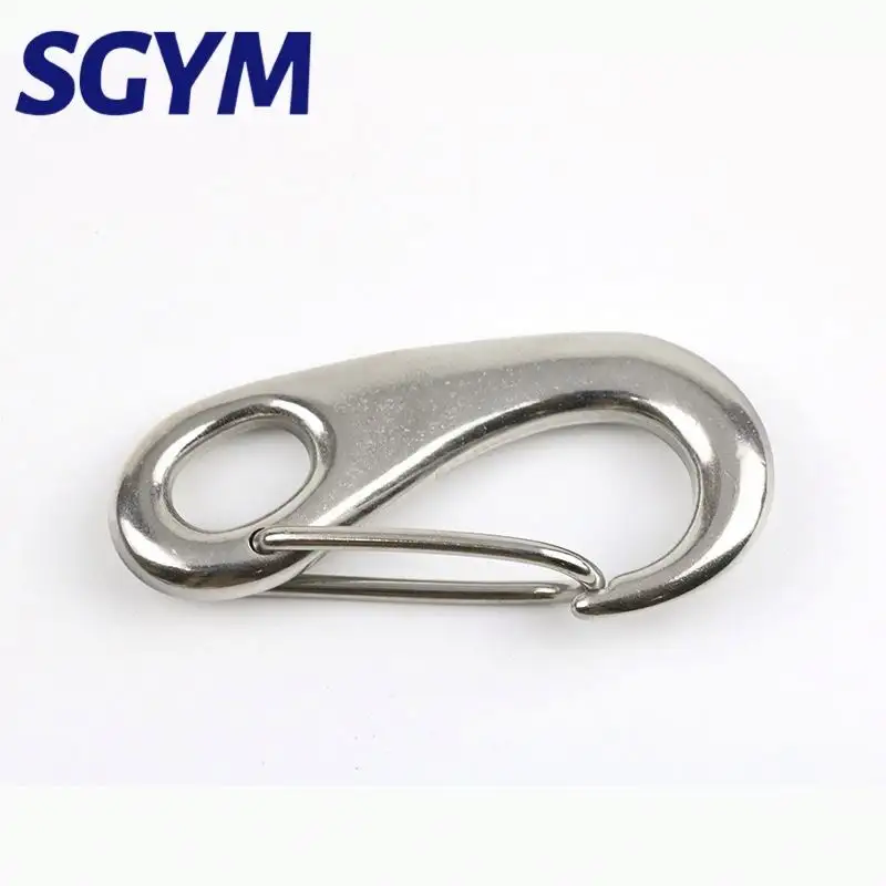 304 316 Stainless Steel Egg-shaped Shackle Hanging Buckle D Spring Snap Hook Key Chain Ring Carabiner