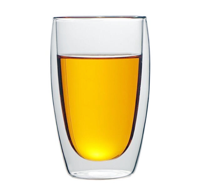 Double glass insulated transparent juice cup high borosilicate glass tea cup egg shaped coffee cup custom logo