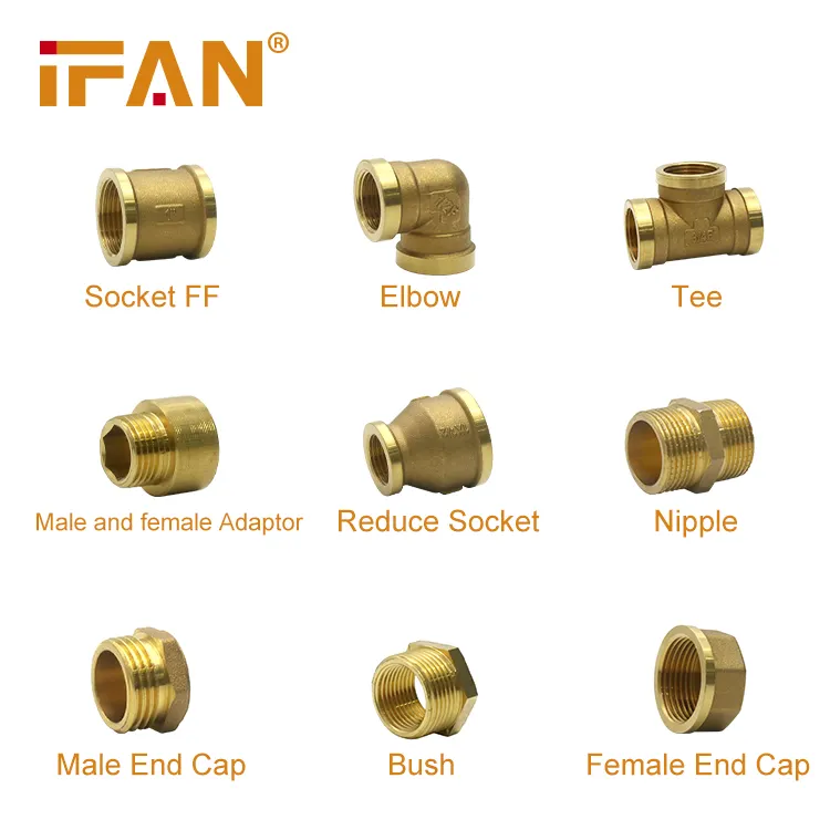IFAN 30 Years Brass Plumbing Fittings Manufacture Experience Dimension 1/2 - 1 Inch Brass Pipe Fitting