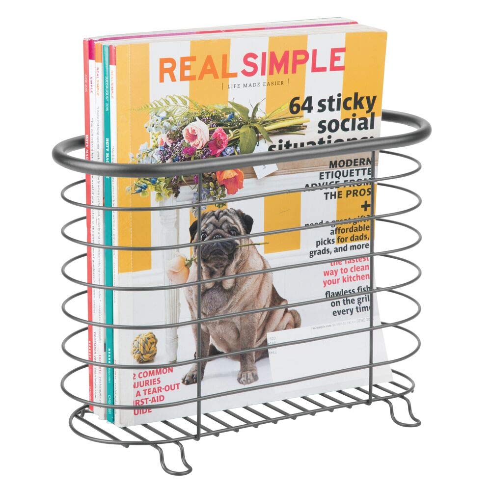 ORR084 Decorative Farmhouse Magazine Holder Organizer Standing Rack for Magazines Books Newspapers