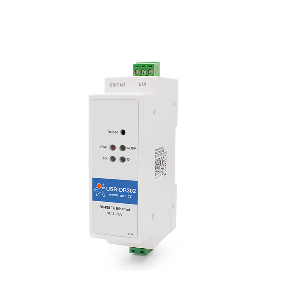USR-DR302 Din Rail Serial RS485 to Ethernet TCP IP Server Module Ethernet Converter Modbus RTU to Modbus TCP unit