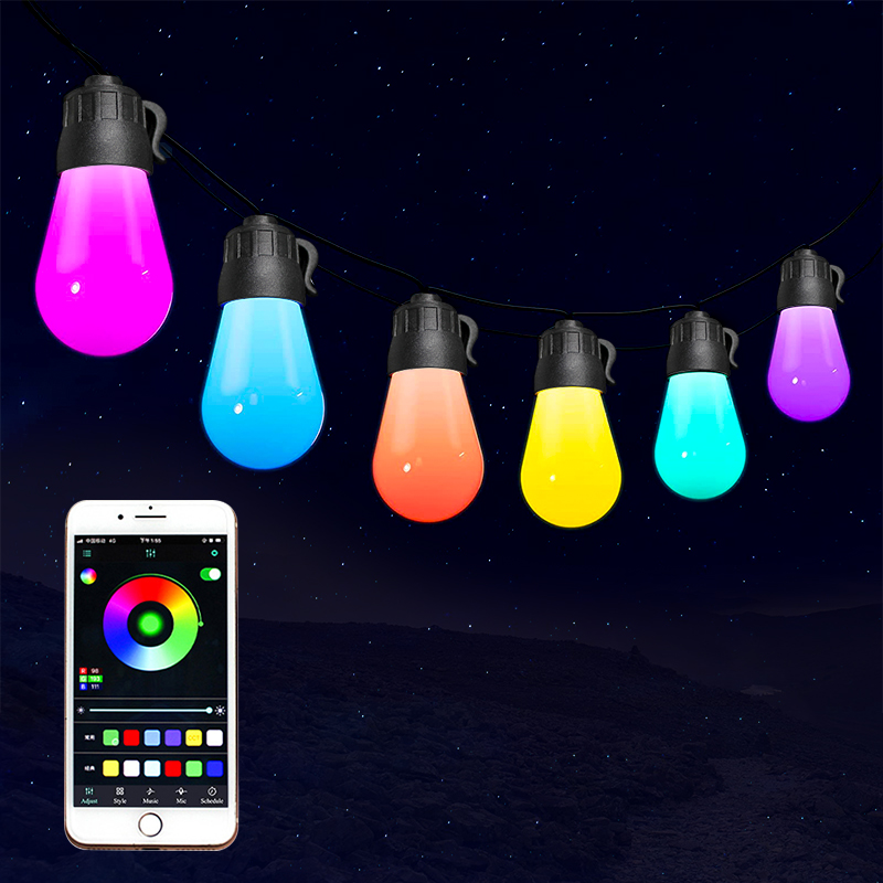 Garden Outdoor Bulb Globe Waterproof Connectable Serial Solar Led String Lights Christmas Light For Patio Holiday Garland