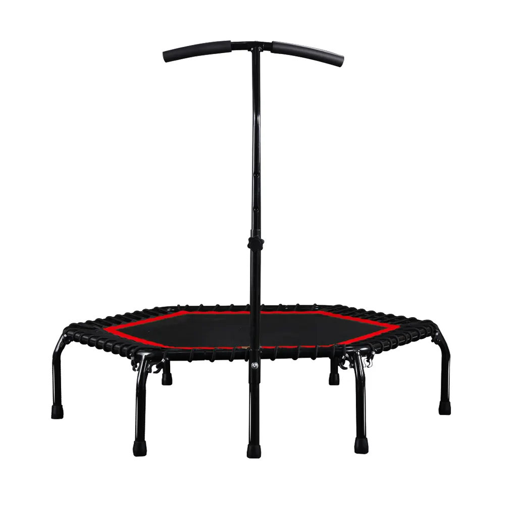 Factory Wholesale Hot Sell Indoor Trampoline Jumping Rebounder Gymnastic Bungee Cord Fitness MIni Hexagon Trampoline with Handle