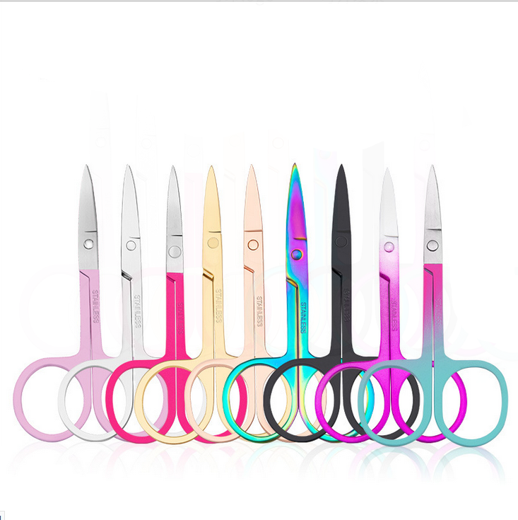 Premium Gold and Rose Gold Stainless Steel Scissor Hair Eyelash Remover Trimmer Makeup Eyebrow Scissors