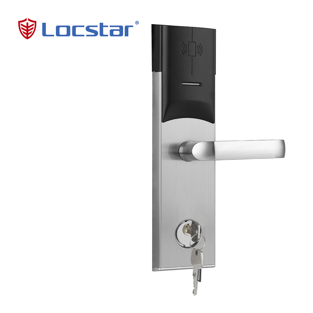 Locstar Лидер продаж, кардридер для ключей, Электронная дверная ручка, магнитный болт, безопасный замок, Серебристый Замок для ключей в отеле, замок для карт, дверной замок