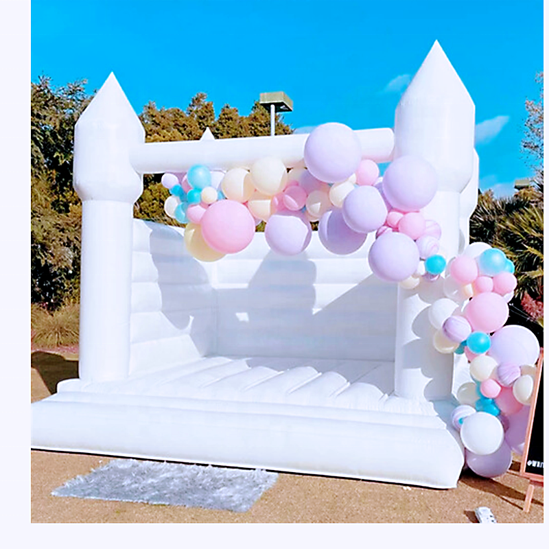 Factory price inflatable games rentals luxury bounce house commercial white bouncy castle moonwalk