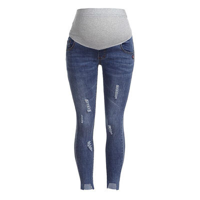 F11448A Amazon Women'S Pregnant Clothes Embroidered Slim Maternity Pants Jeans
