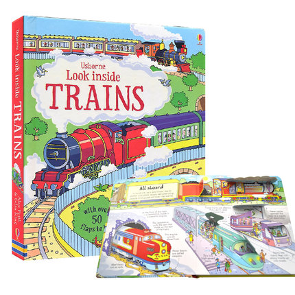 Английский 3D изображение поезда с интервалом Usborne образовательная книга для детей Детский картон для обучения английским словам игрушки для детей