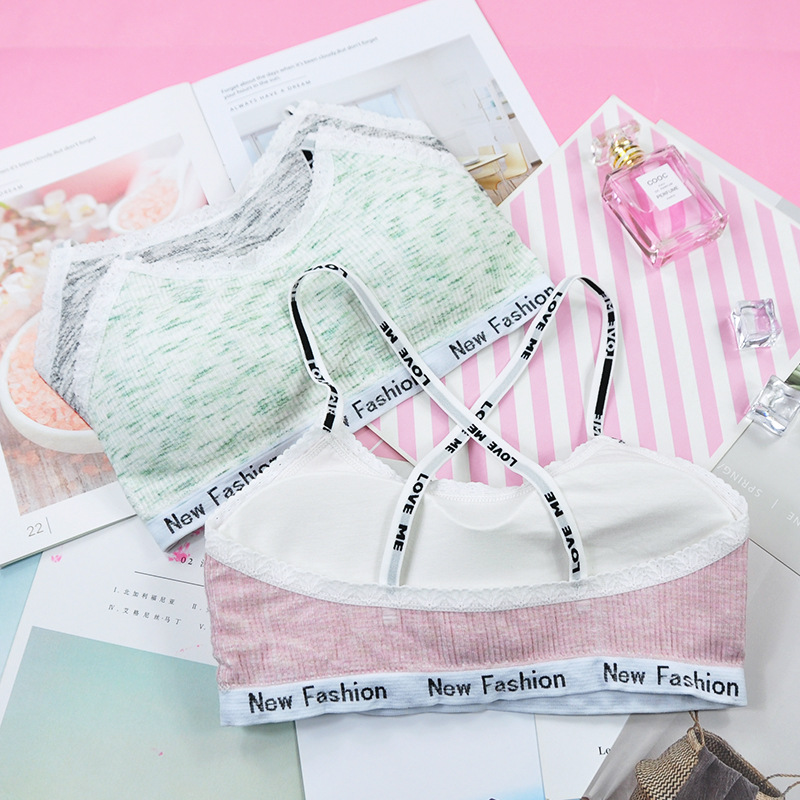 Summer Sexy Tube Top with Letters Halter Fashion Sport Bralette Lace Bottoming Girl Underwear