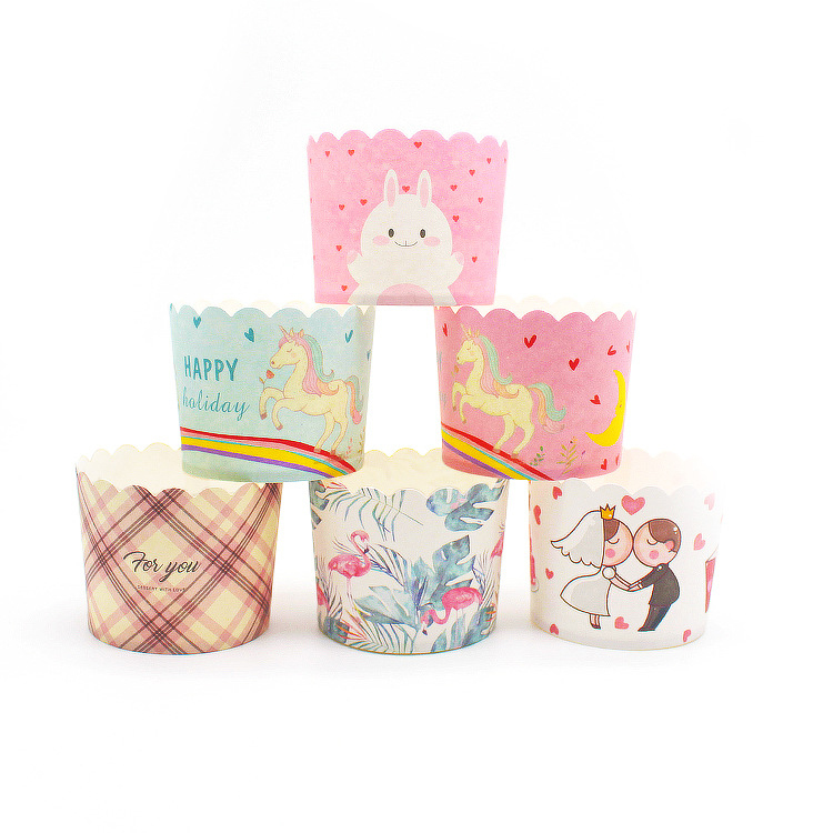 Disposable mechanism High temperature cup Wedding paper cup Holiday party paper holder Oil proof medium Muffin cup