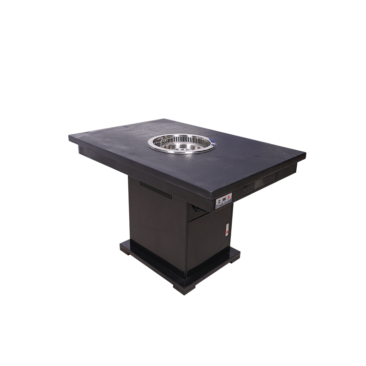 Manufacturers Custom Restaurant Buffet Long Square Hot Pot Table Induction Cooker Lifting Hot Pot Table