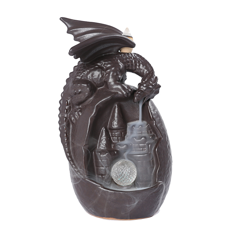 Dragon Ball Ceramic Incense Burner Glitter Backflow Incense Burner With Incent Cone
