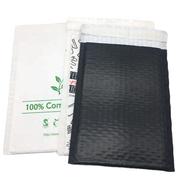 Custom Design Envelopes Padded Bubble Mailing Bags Compostable 100% Biodegradable Bubble Mailers Logo
