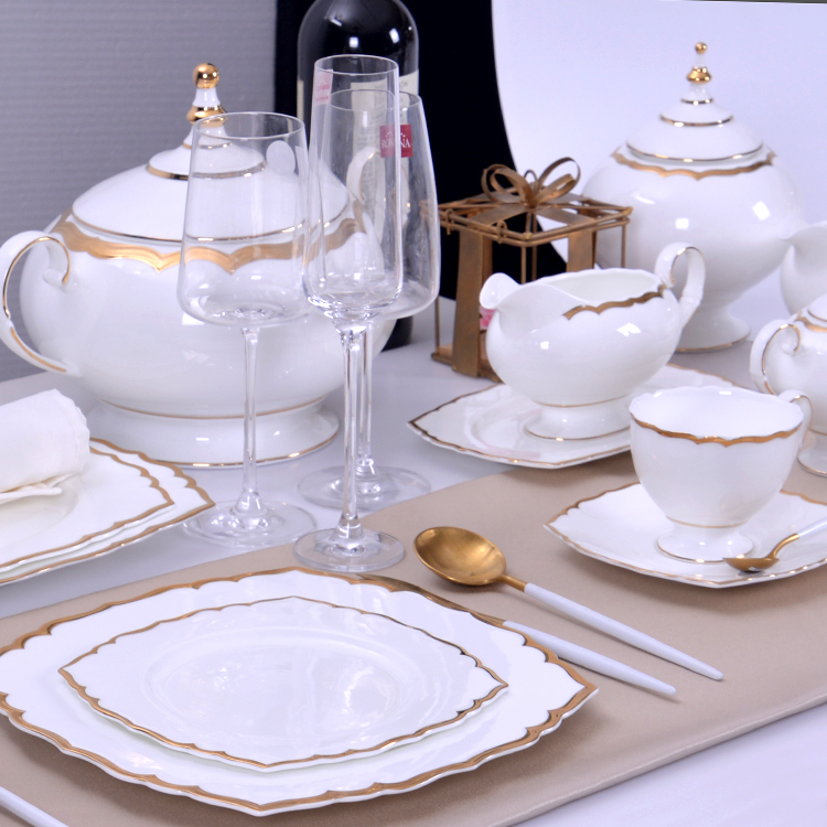 Elegant Occident Style Bone China Coffee Teapot Sets Luxury Royal Porcelain Coffee Pot