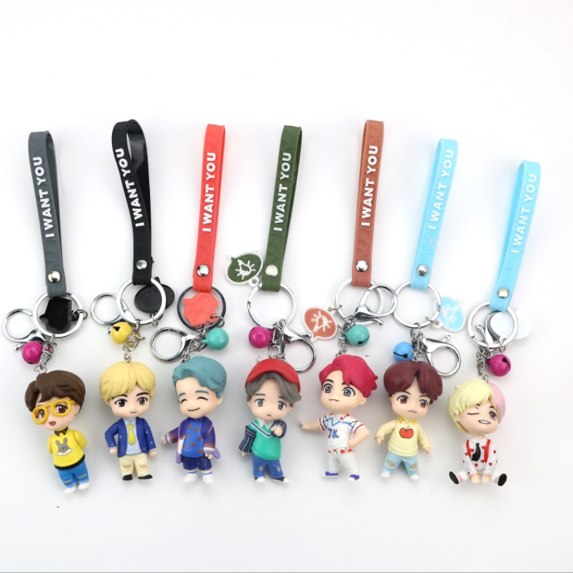 7 шт./компл. Bangtan Boys новый акриловый брелок с мультяшным рисунком TinyTAN подвеска BTS коллекционные игрушки