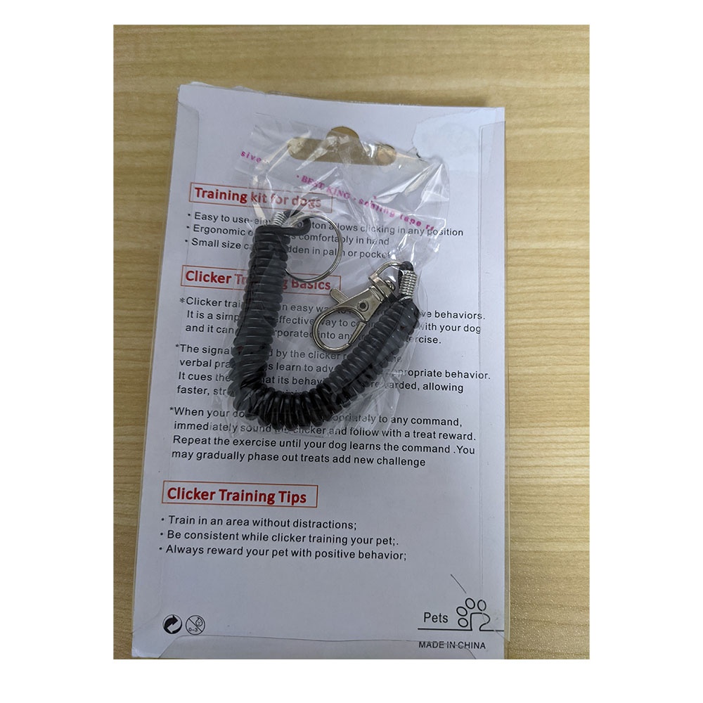 Manufacturer Wholesale Blister card Dog Training Clicker with Wrist Strap