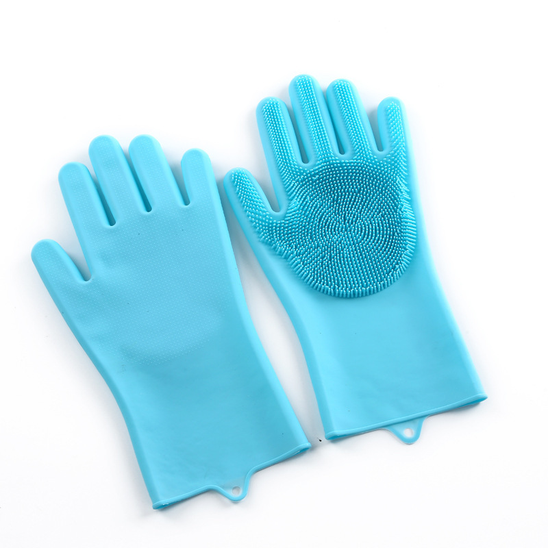 Dishwashing Cleaning Gloves Magic Silicone Rubber Sponge Glove 140g Household Scrubber Kitchen Clean Tools Dropshipping Kitchen