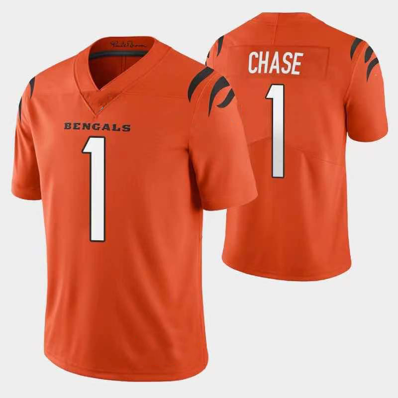 Майка для американского футбола Cincinnati Ja'Marr ЧЕЙЗ 1 NF l Bengal s, высококачественные рубашки, одежда с именем и номером на заказ и логотипом