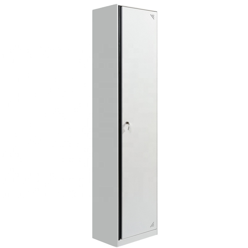 Locker single Wardrobe Cabinet Steel High Quality Metal Dust Free Home Silver Gym White Kids Kitchen OEM