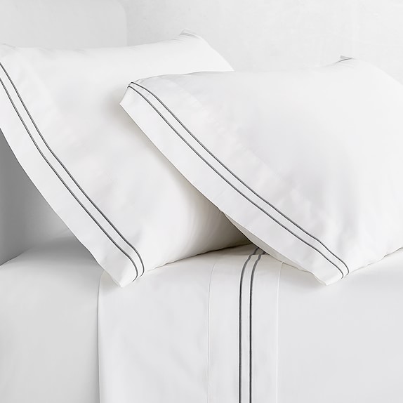 SANHOO 5 Star Hotel Bedding King Size 600TC 7PCS 100% Egyptian Cotton Sateen White Bed Sheet Set