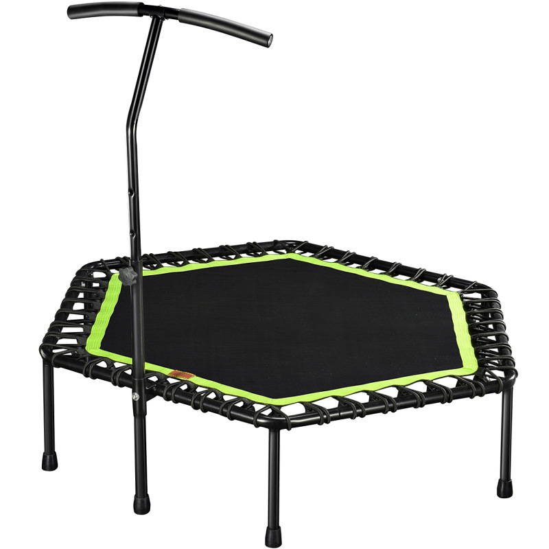 48 дюймовый фитнес-батут с регулируемой ручкой, бесшумный батут Bungee Rebounder, кардио-прыгающий тренажер, тренировка для взрослых