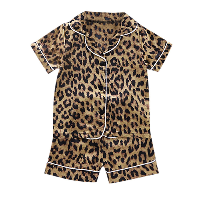Custom High Quality Childrens Pajamas Short Sleeve Sleepwear Nightwear Silk Pajama Sets For Kids