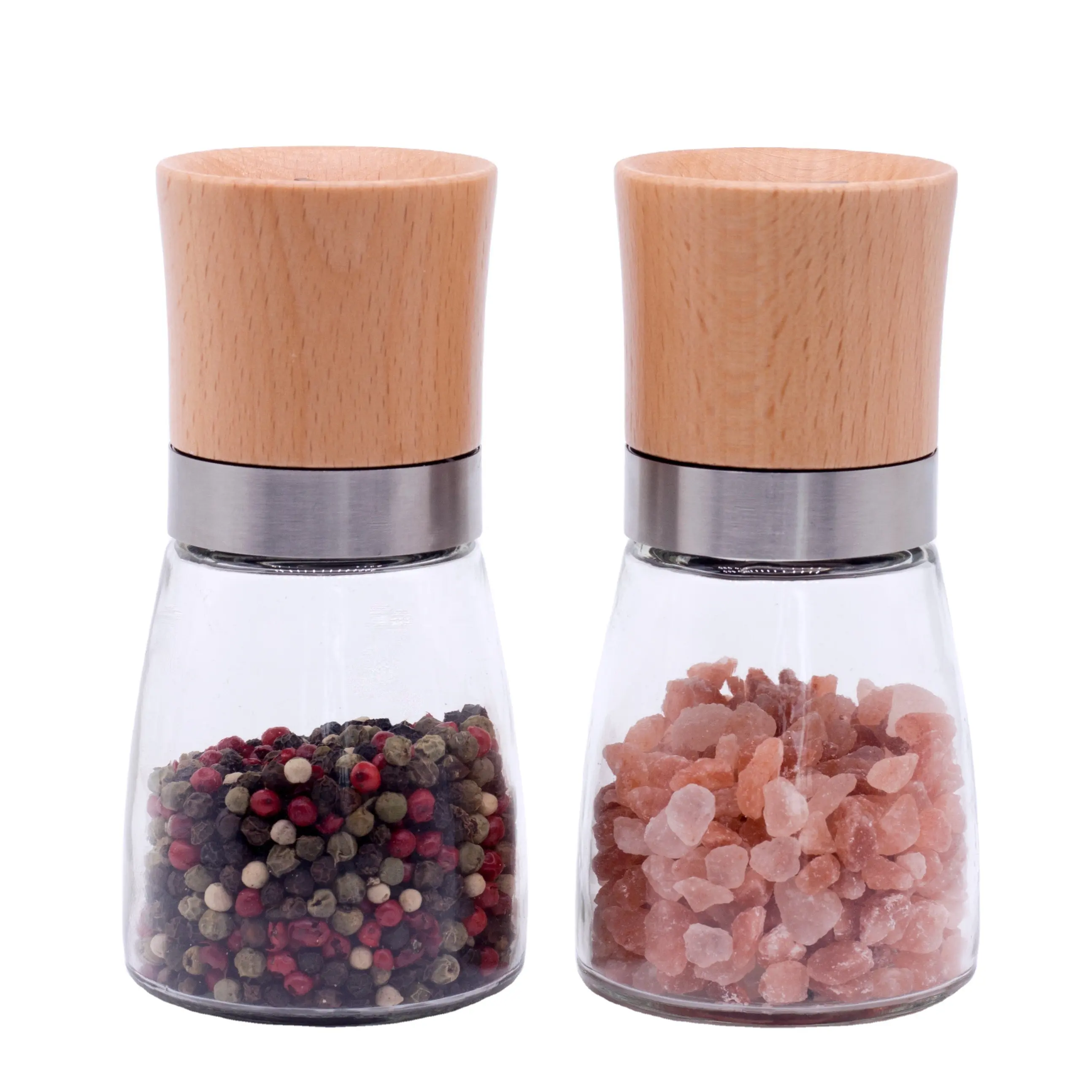manual wood salt pepper grinder mills himalayan salt grinder adjustable refill ceramic salt and pepper grinder