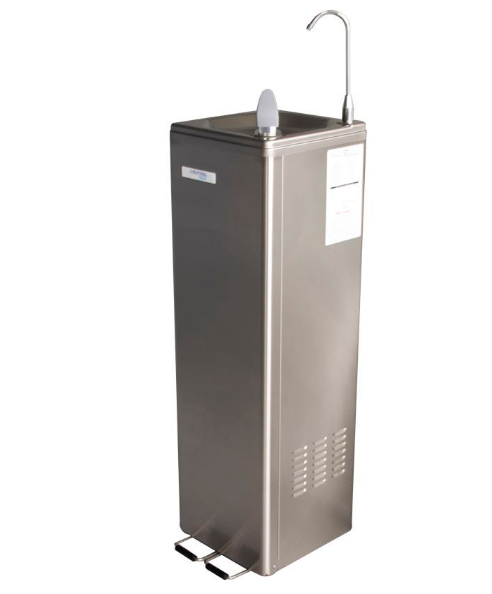New vertical stainless steel floor standing water cooler water dispenser water fountain with foot pedal hand free
