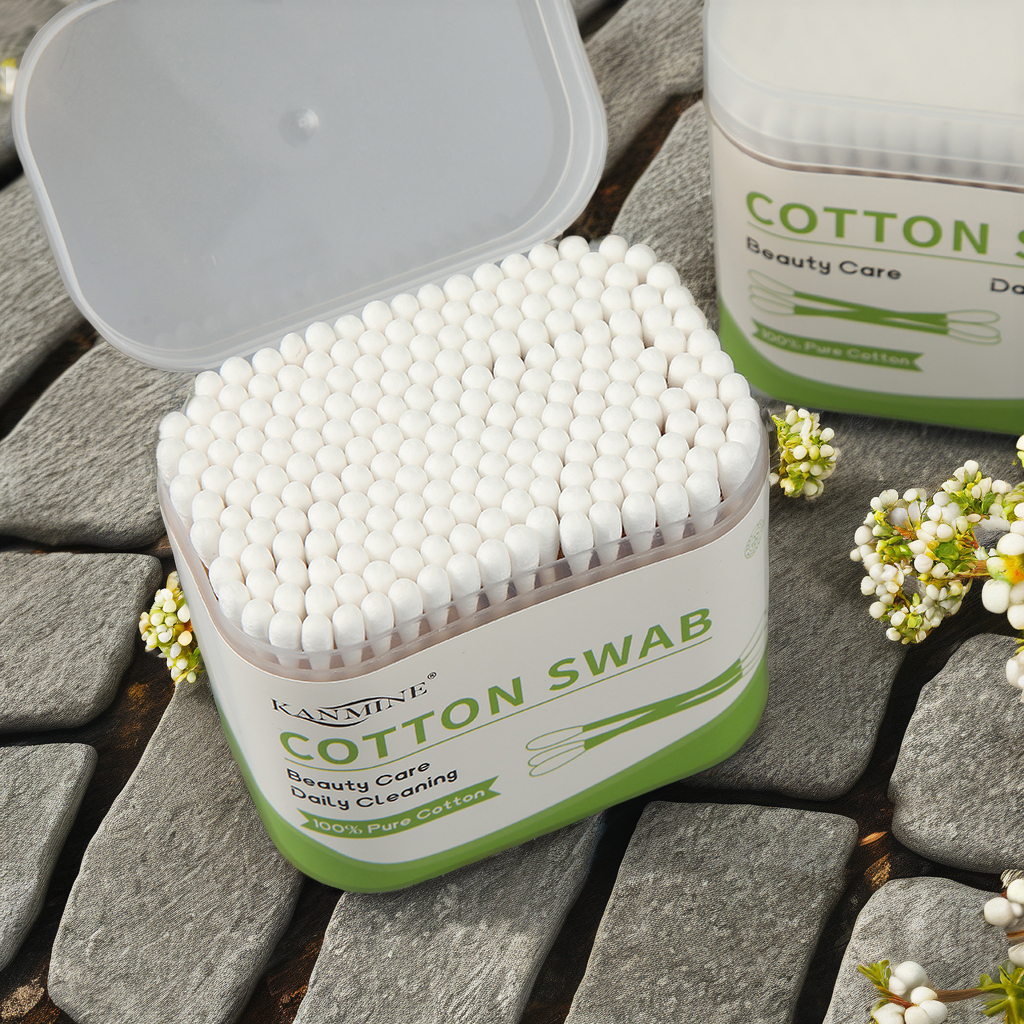 Biodegradable Cleaning Ear Round Head Double-ended Ear Bud Cotton Swab with Soft Cotton Tips for Everyday Hygiene