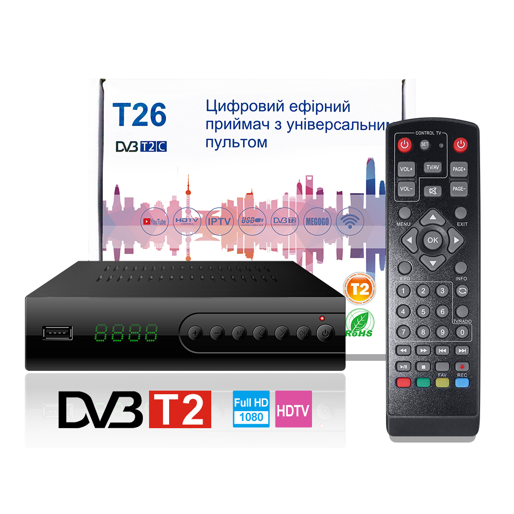 Цифровой DVB-T2 DVB-C combo1080P эфирный приемник Wi-Fi IP ТВ декодер DVB T2 приемник