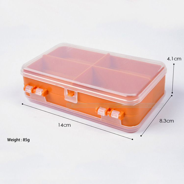 Spot OEM Compartment Plastic Fishing Tackle Box Double Sided Accessories Box Hooks Lure Boxes Fishing Gear Pesca 14*8.3*4.1cm